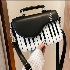 NEW Stylish Music Themed Keyboard PU Leather small Crossbody Bag